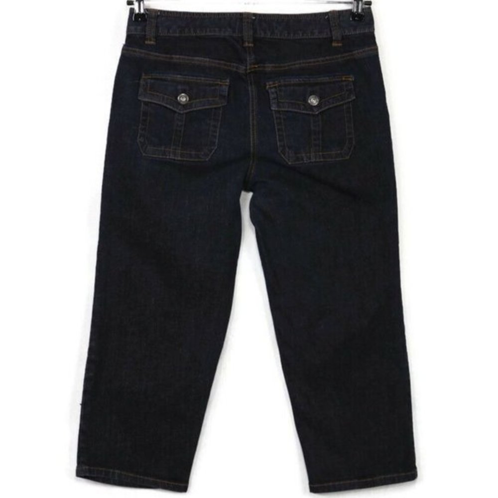 Ann Taylor Capri Crop Jeans Modern Fit Lindsay Waist Stretch Dark 8‎